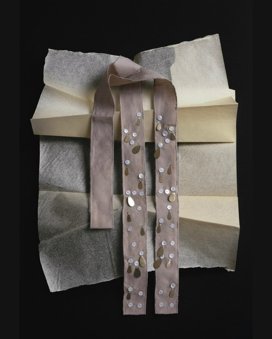 BUFANDA ORGANZA BOTONES ROSA