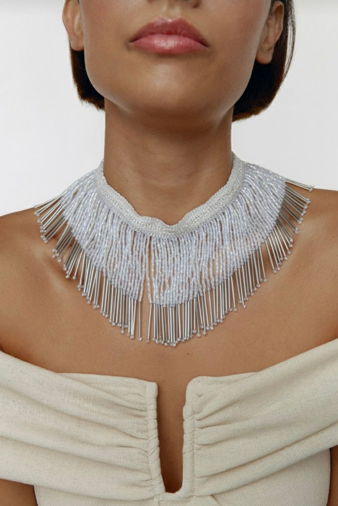 CHOKER I Abalorios Blanco
