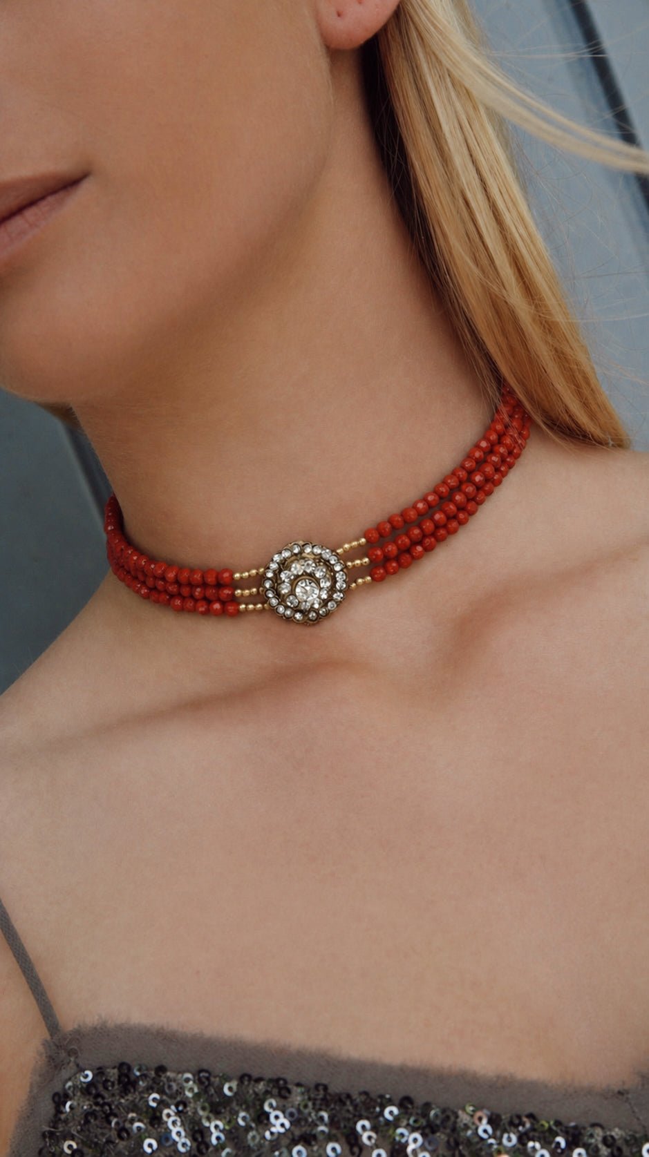 Choker Antiguo Coral - Bybel - brand