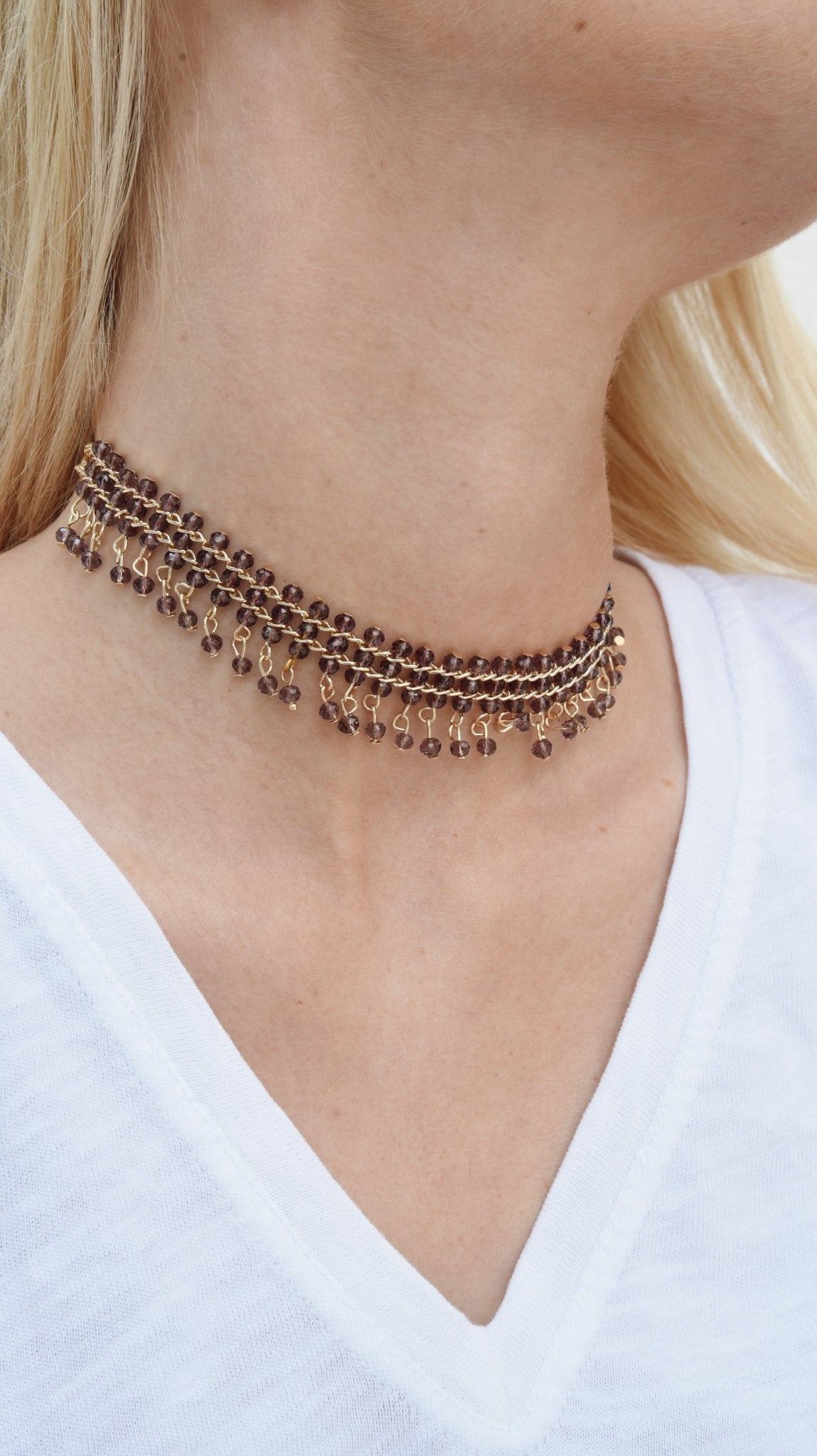 Choker Bolitas Morado - Bybel - brand