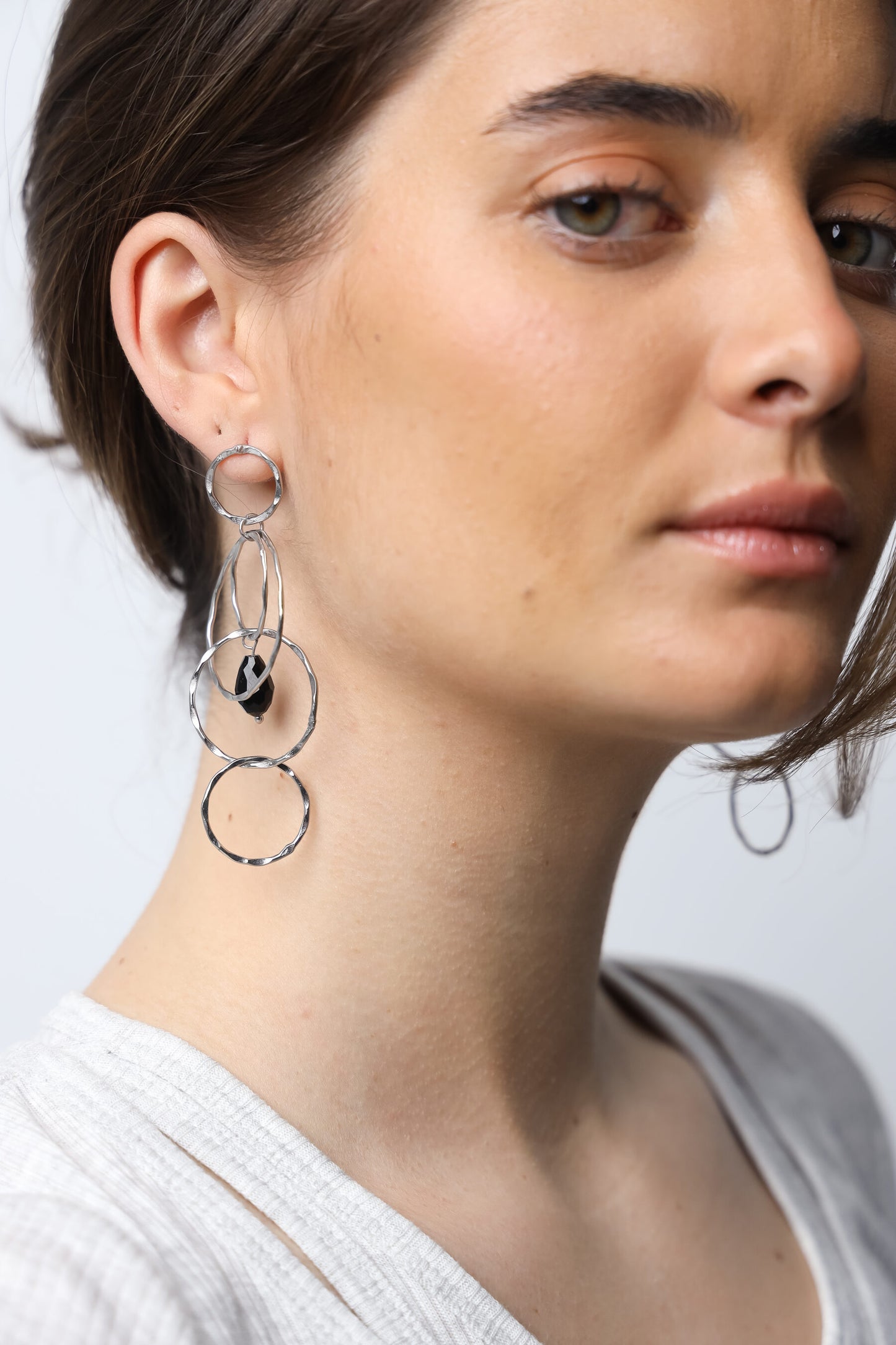 Pendientes Círculos Enlazados Plata