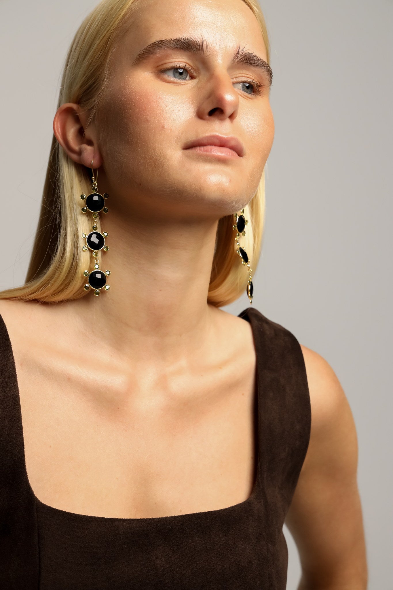 Pendientes Negros Sol