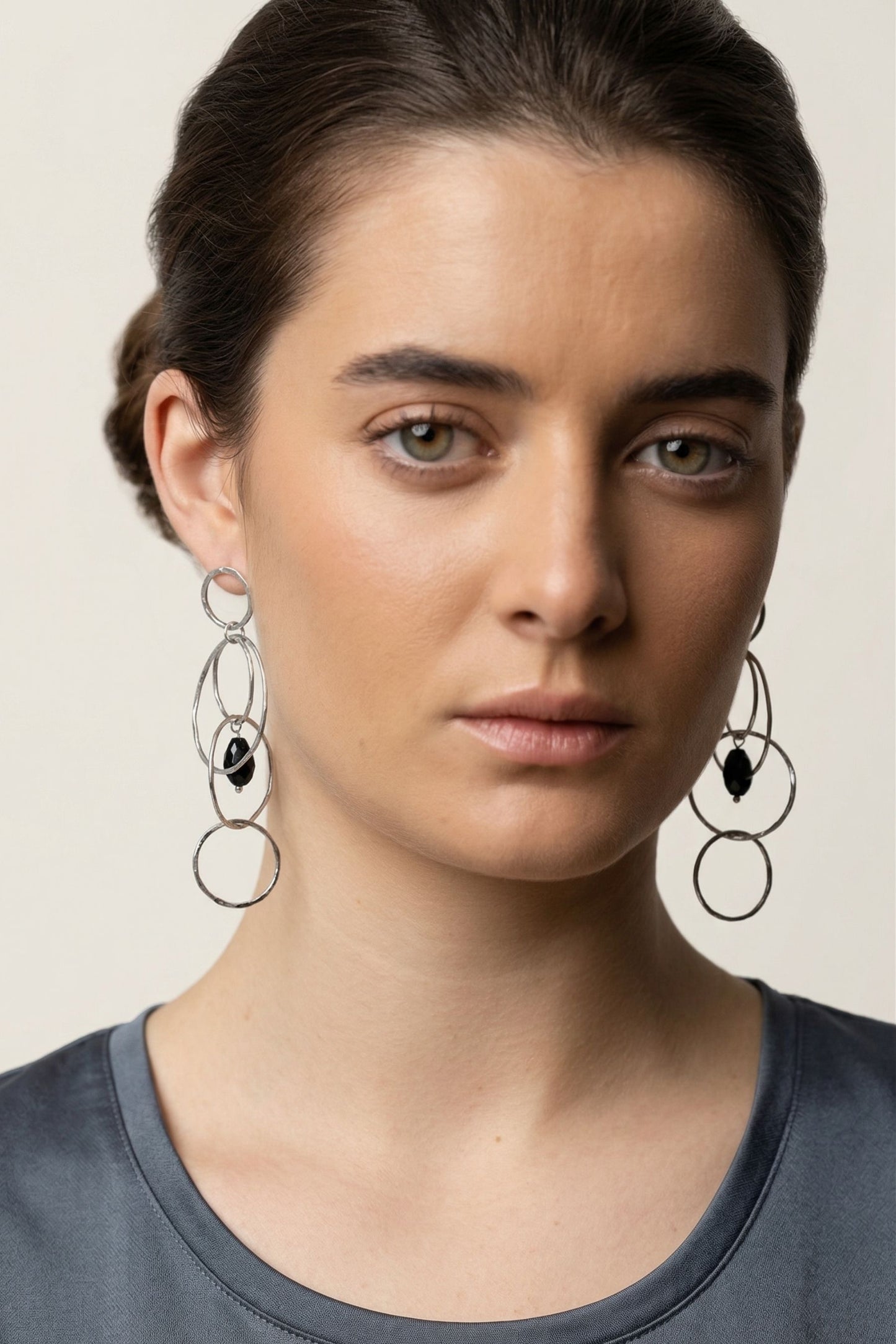 Pendientes Círculos Enlazados Plata