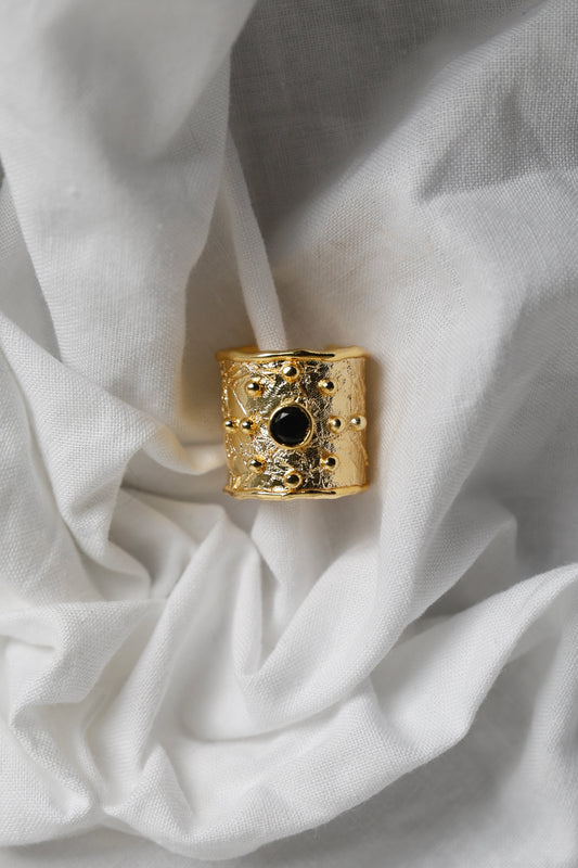 ANILLO SOL MOTAS NEGRO