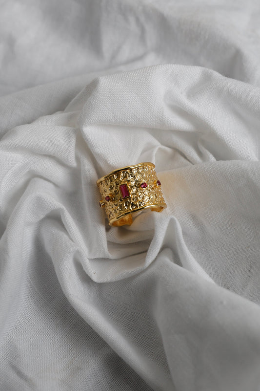 ANILLO RECTANGULO FUCSIA