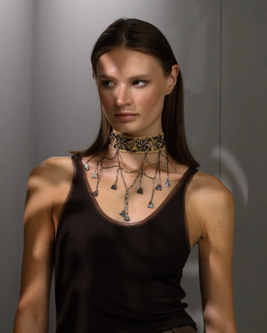 CHOKER BORDADO FLORES Bybel