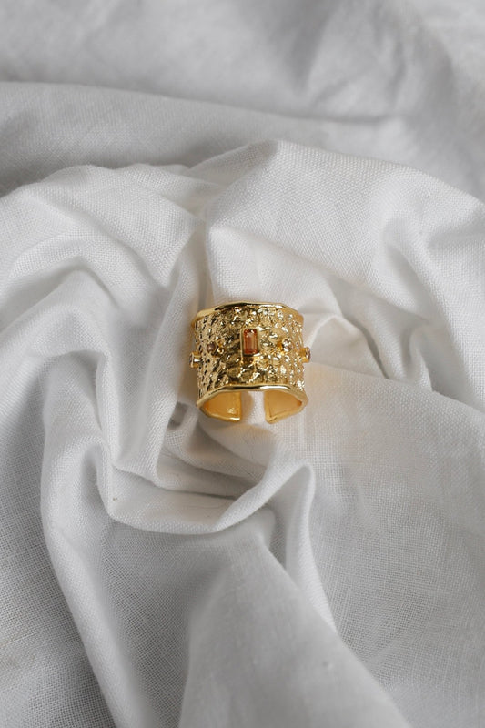 ANILLO RECTANGULO NARANJA - Bybel - brand