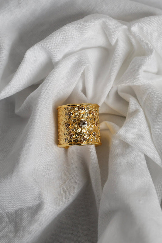 ANILLO SOL MOTAS BEIGE - Bybel - brand