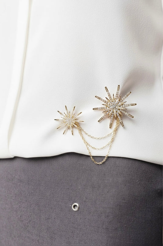 Broche Estrellas Oro - Bybel - brand