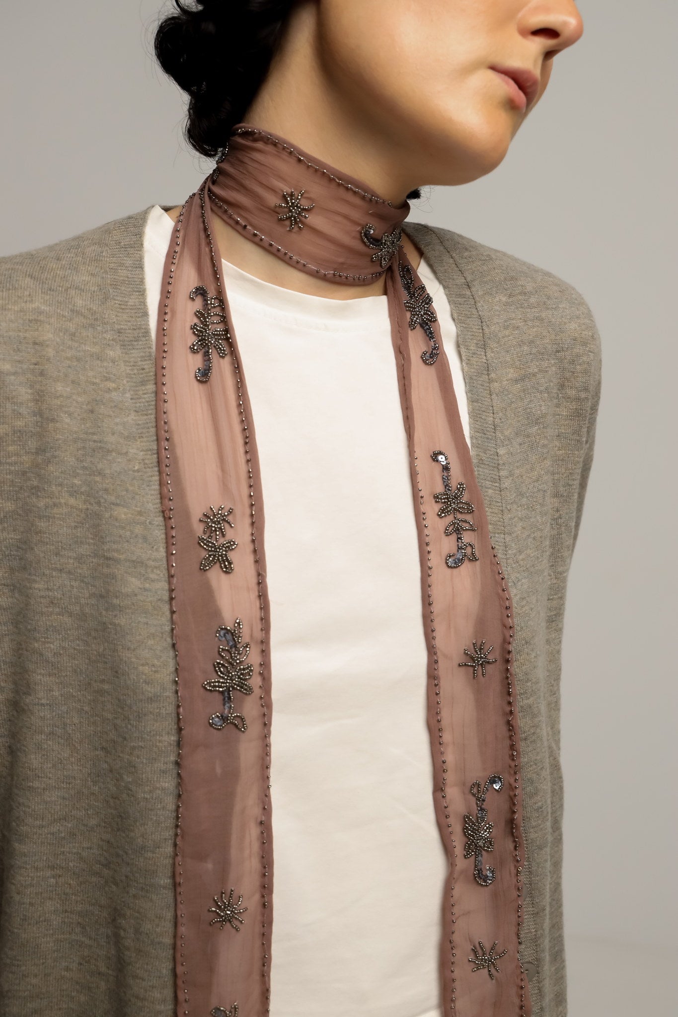Bufanda Bordados Rosa