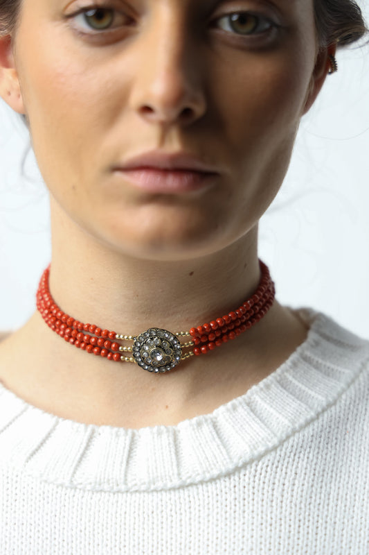 Choker Antiguo Coral