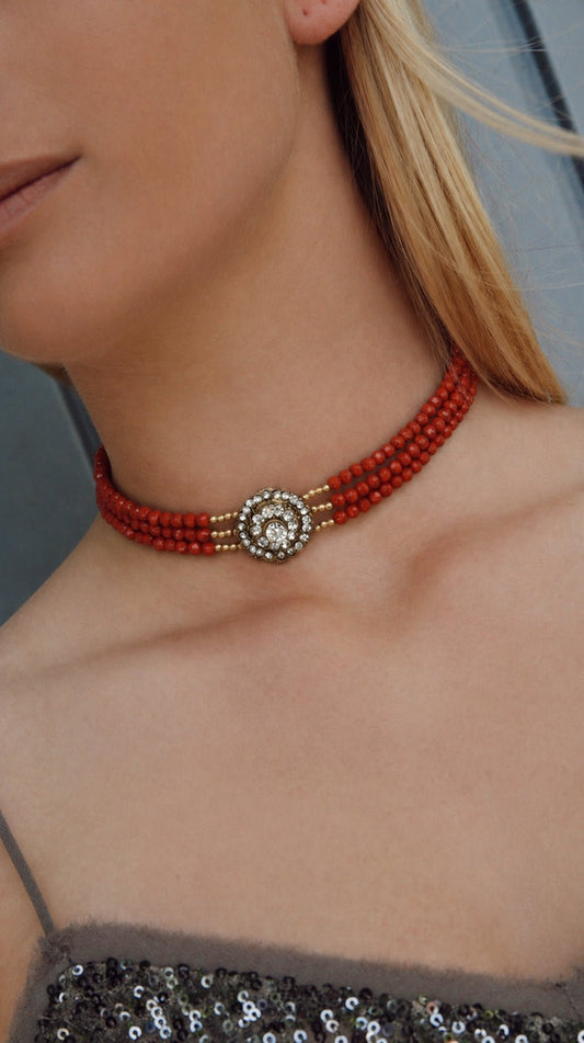 Choker Antiguo Coral - Bybel - brand