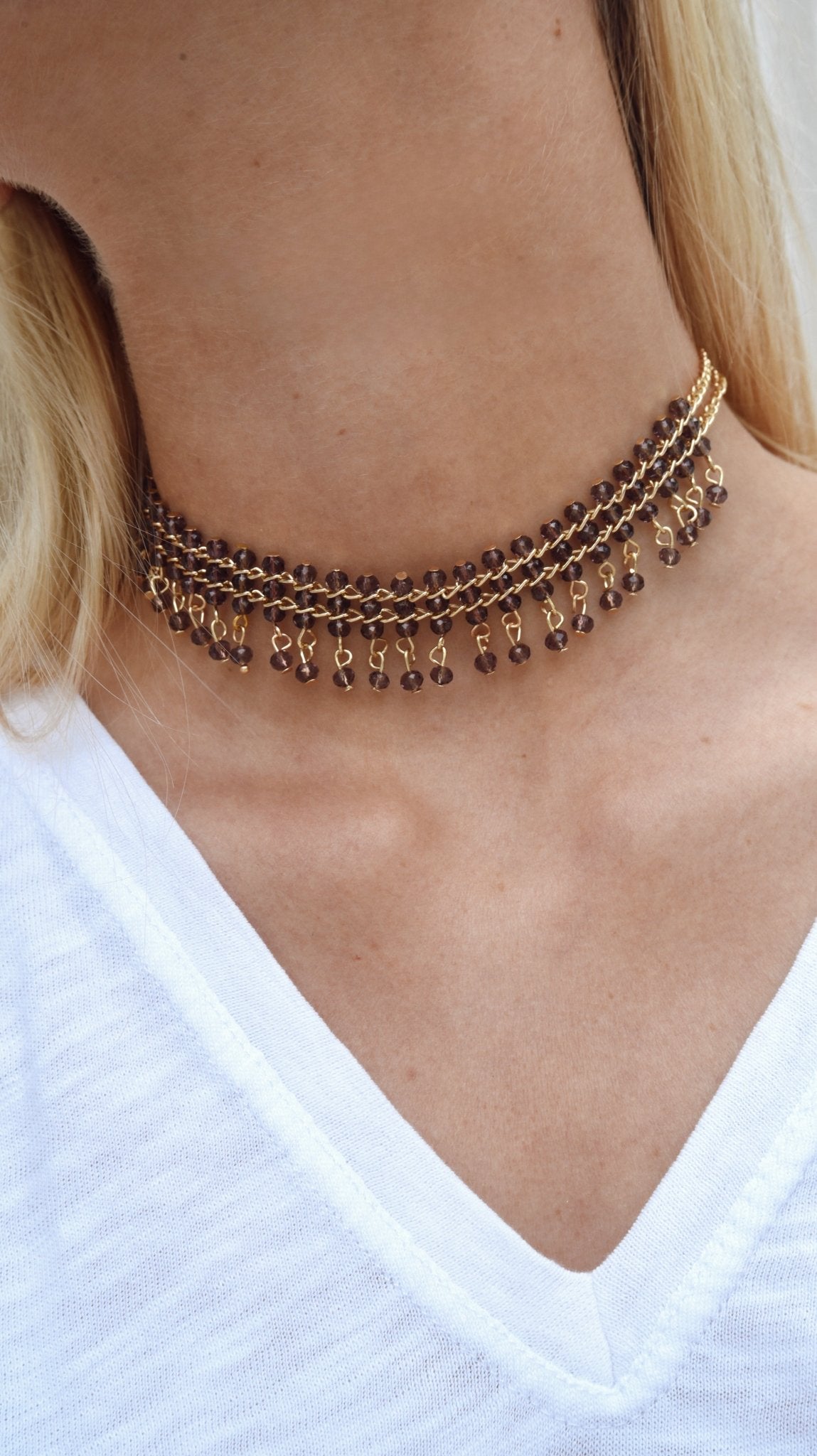Choker Bolitas Morado - Bybel - brand