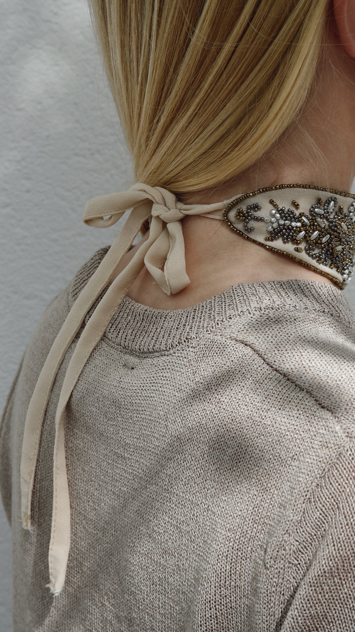 Choker Bordado Rosa Polvo - Bybel - brand