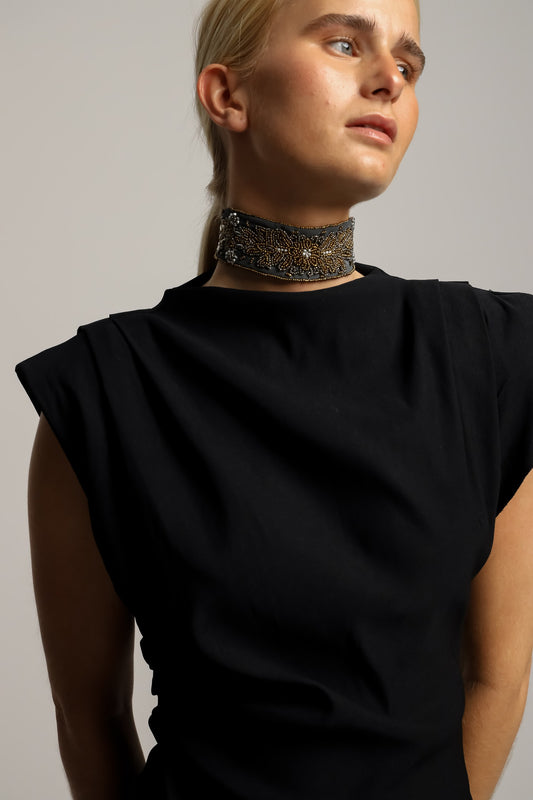 Choker Bordado Antracita