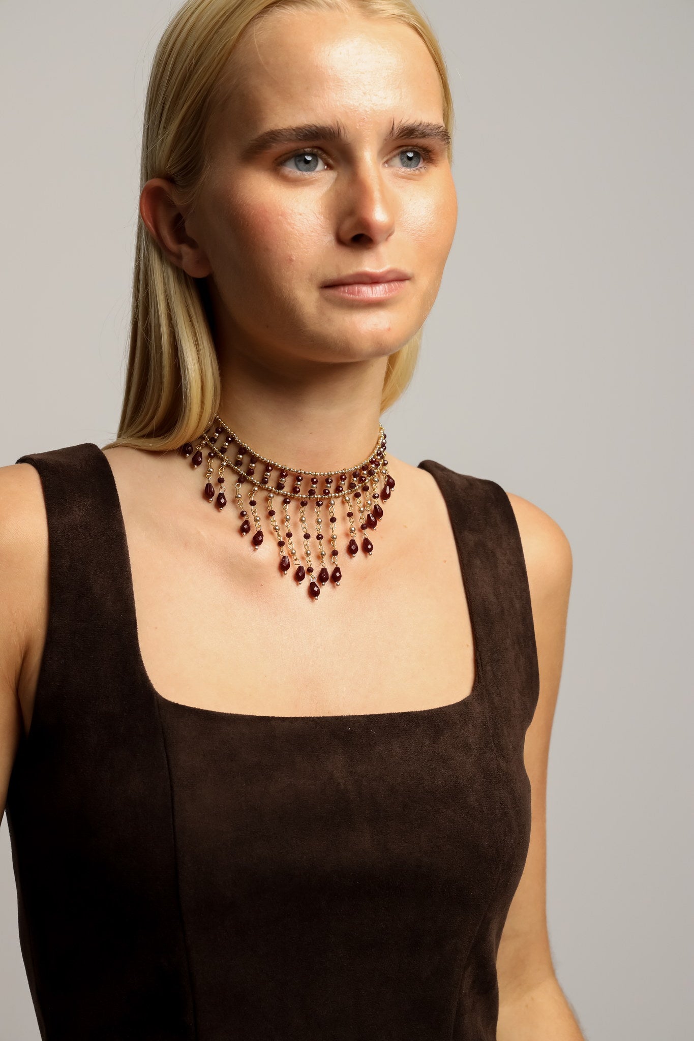 Choker Cascada Marrón