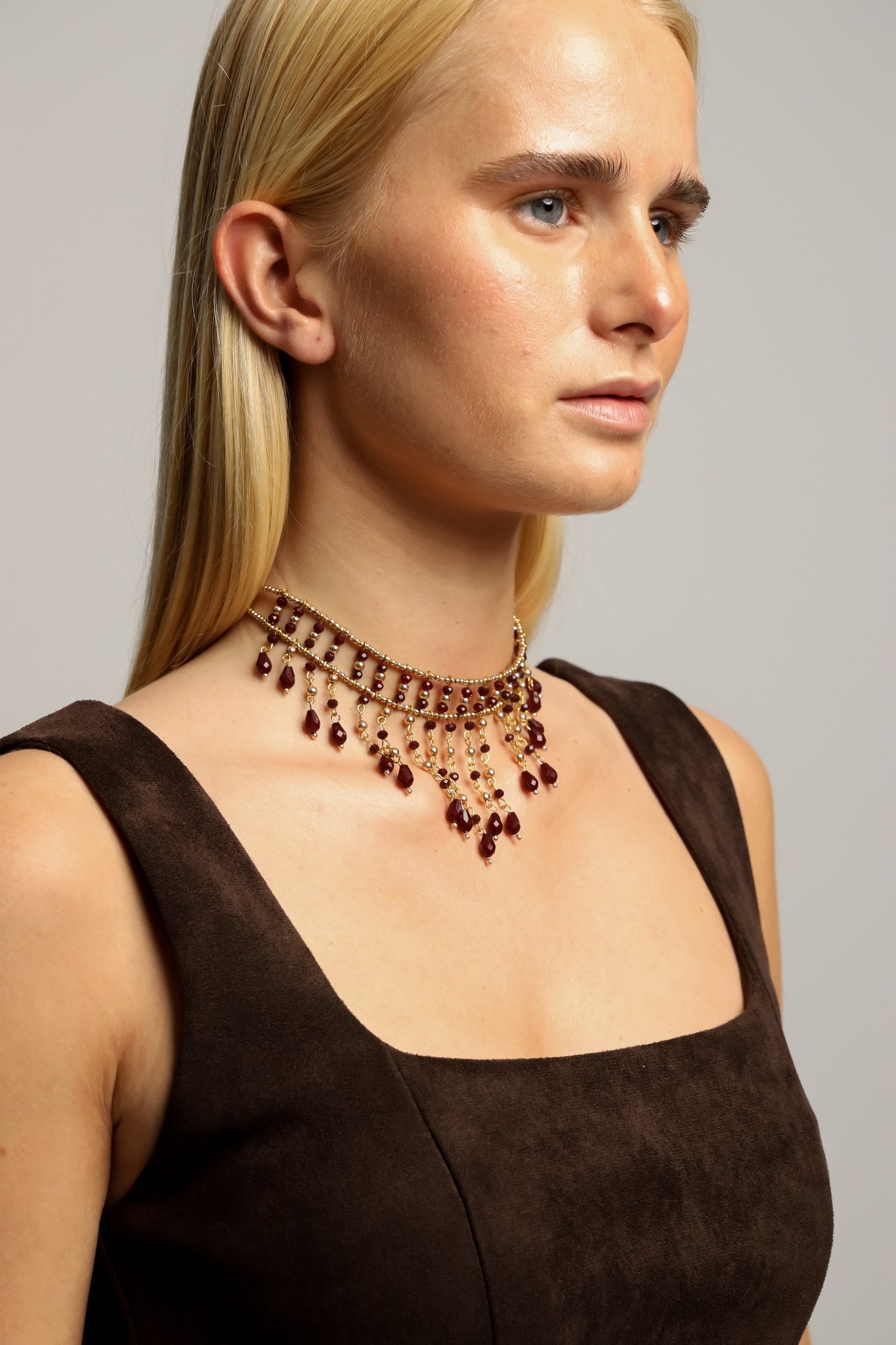 Choker Cascada Marrón