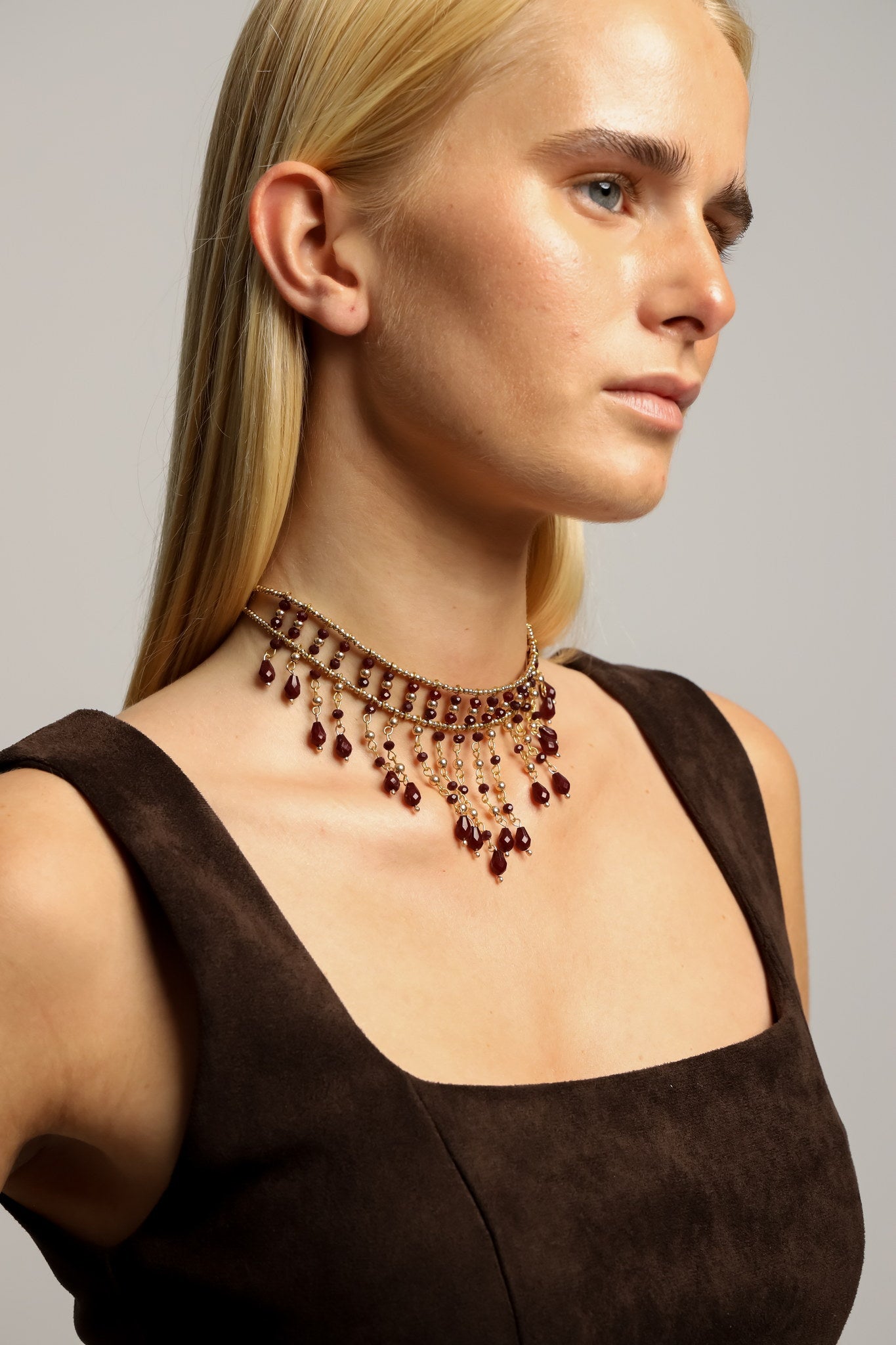 Choker Cascada Marrón