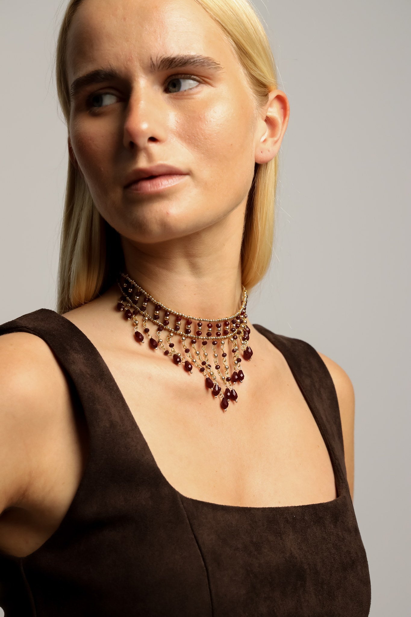 Choker Cascada Marrón