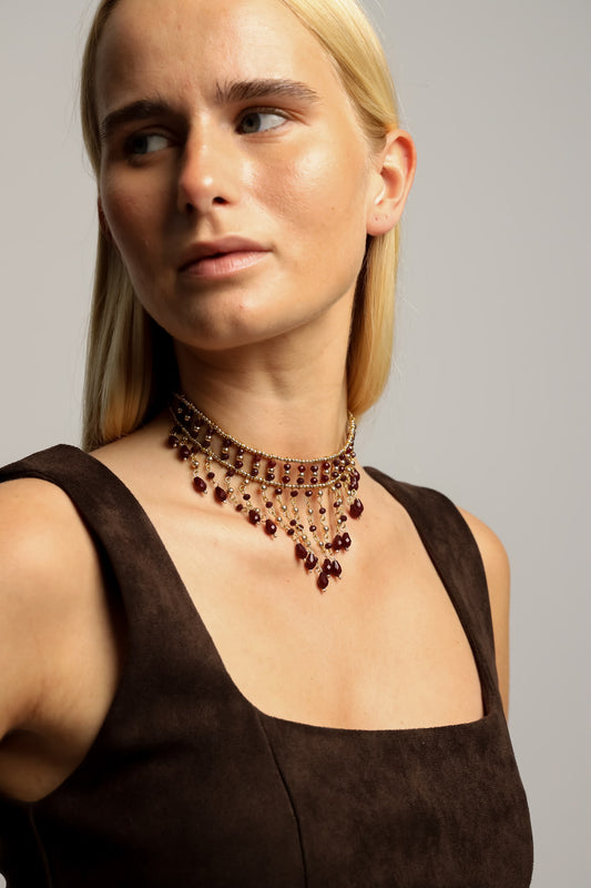 Choker Cascada Marrón