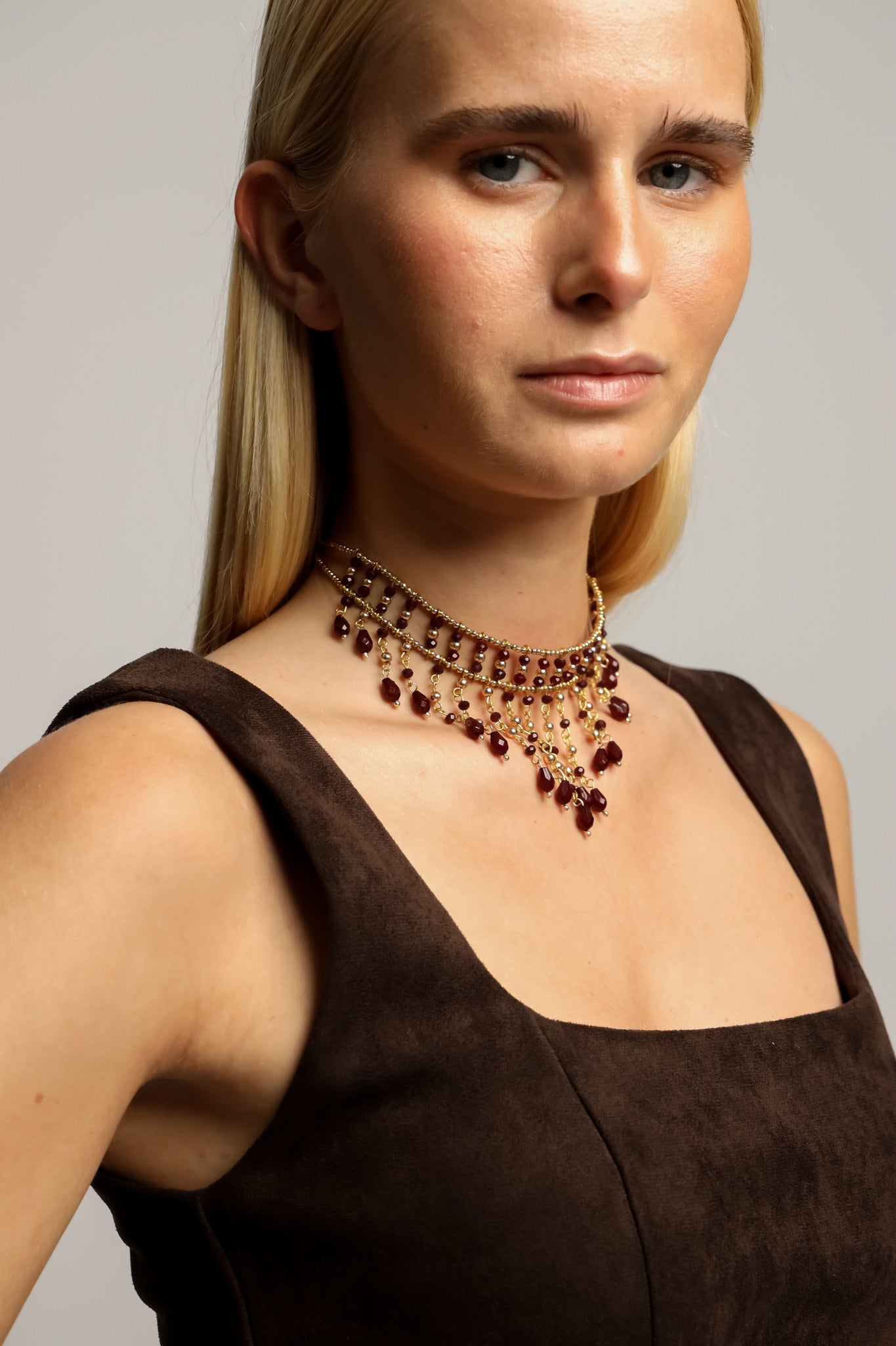 Choker Cascada Marrón