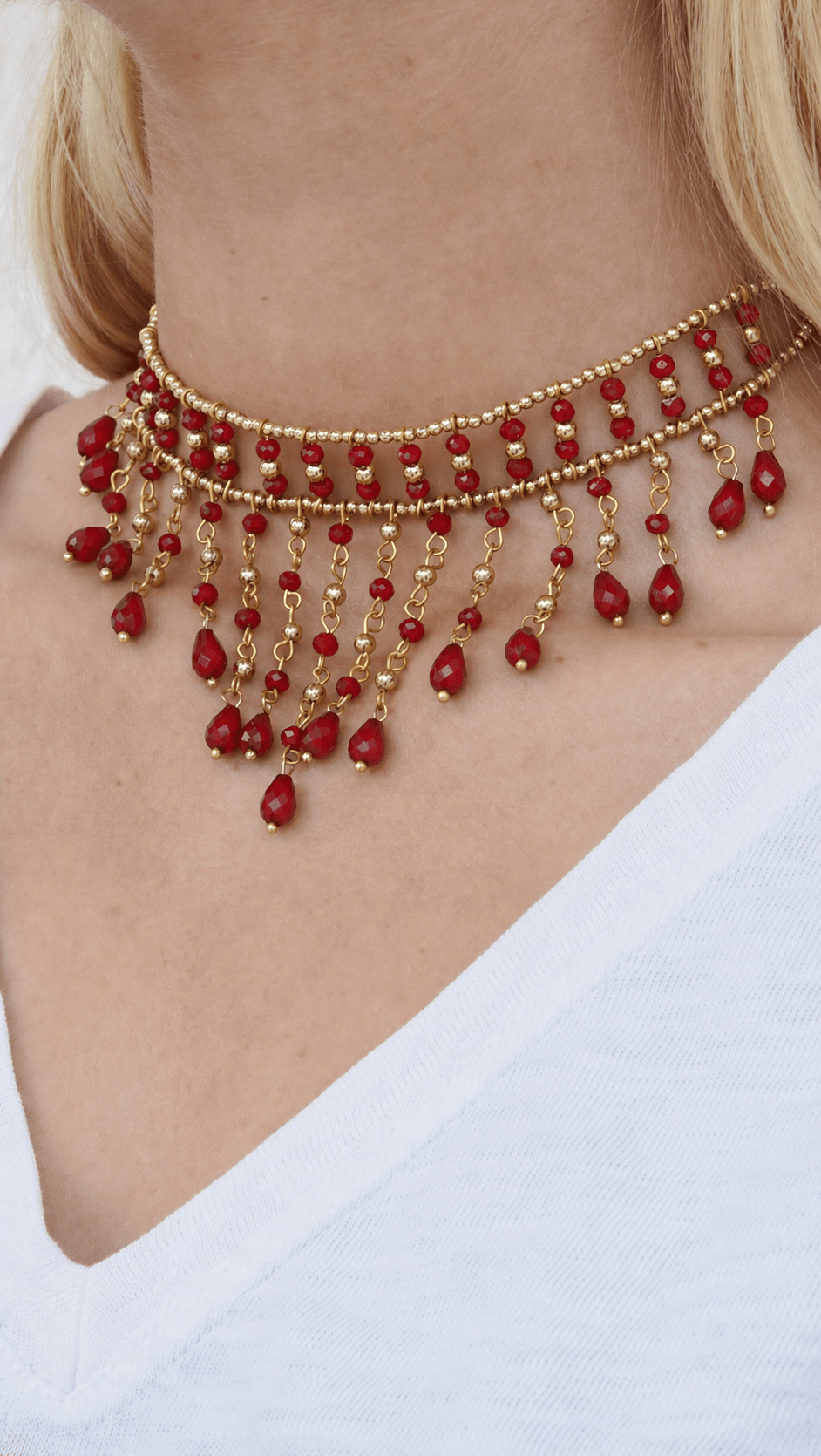 Choker Cascada rojo - Bybel - brand