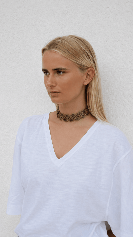 Choker Crochet Dorado - Bybel-brand