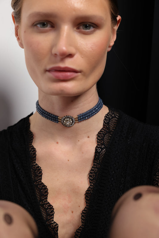CHOKER ANTIGUO AZUL I The New Gallery