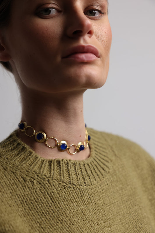 CHOKER APLIQUES AZUL I The New Gallery