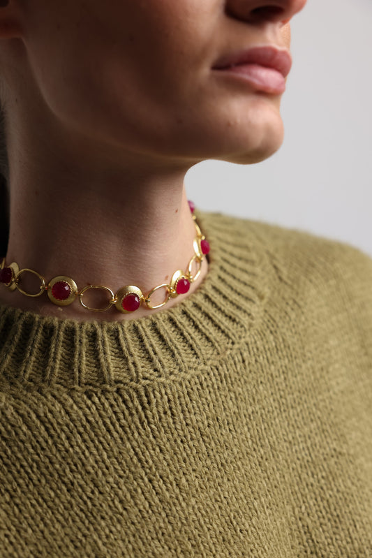 CHOKER APLIQUES GRANATE I The New Gallery