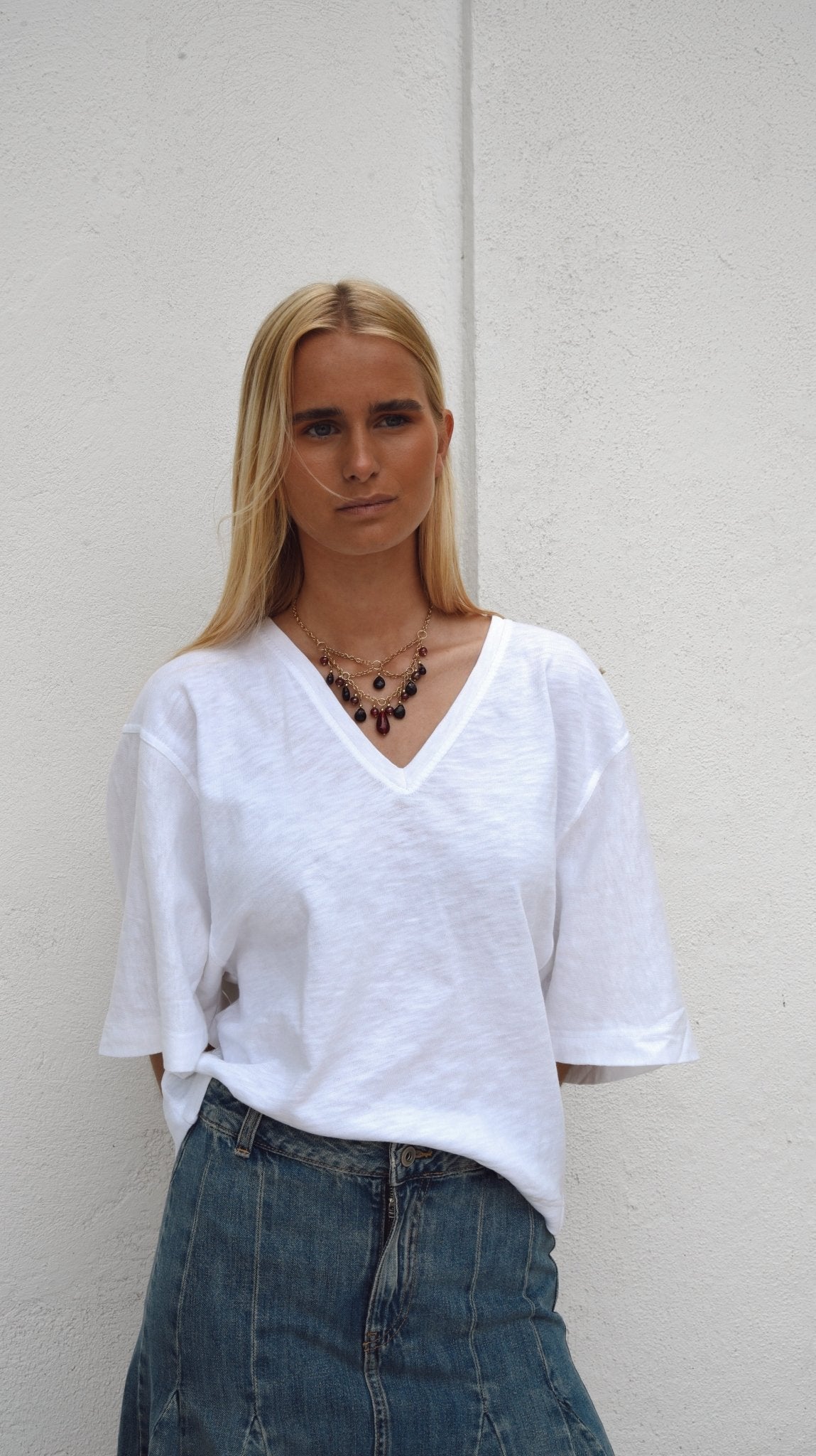 Collar Abalorios Granate - Bybel - brand