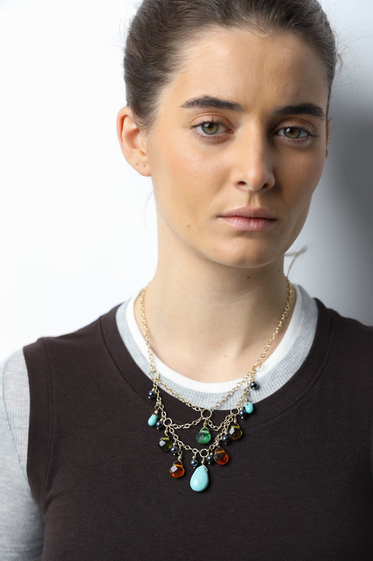 Collar Abalorios Turquesa