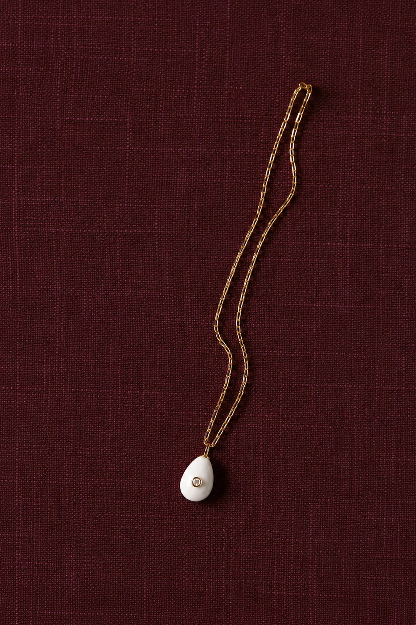 Collar Largo Piedra Blanco