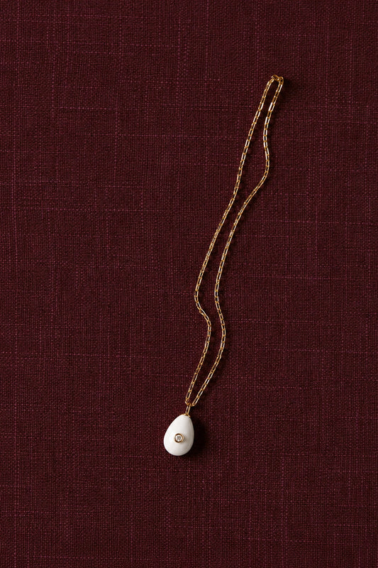 Collar Largo Piedra Blanco