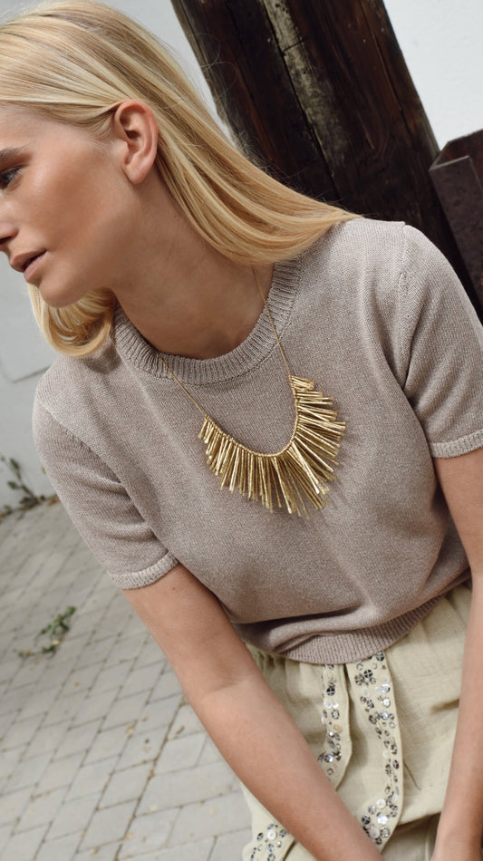 Collar Placas Dorado - Bybel - brand