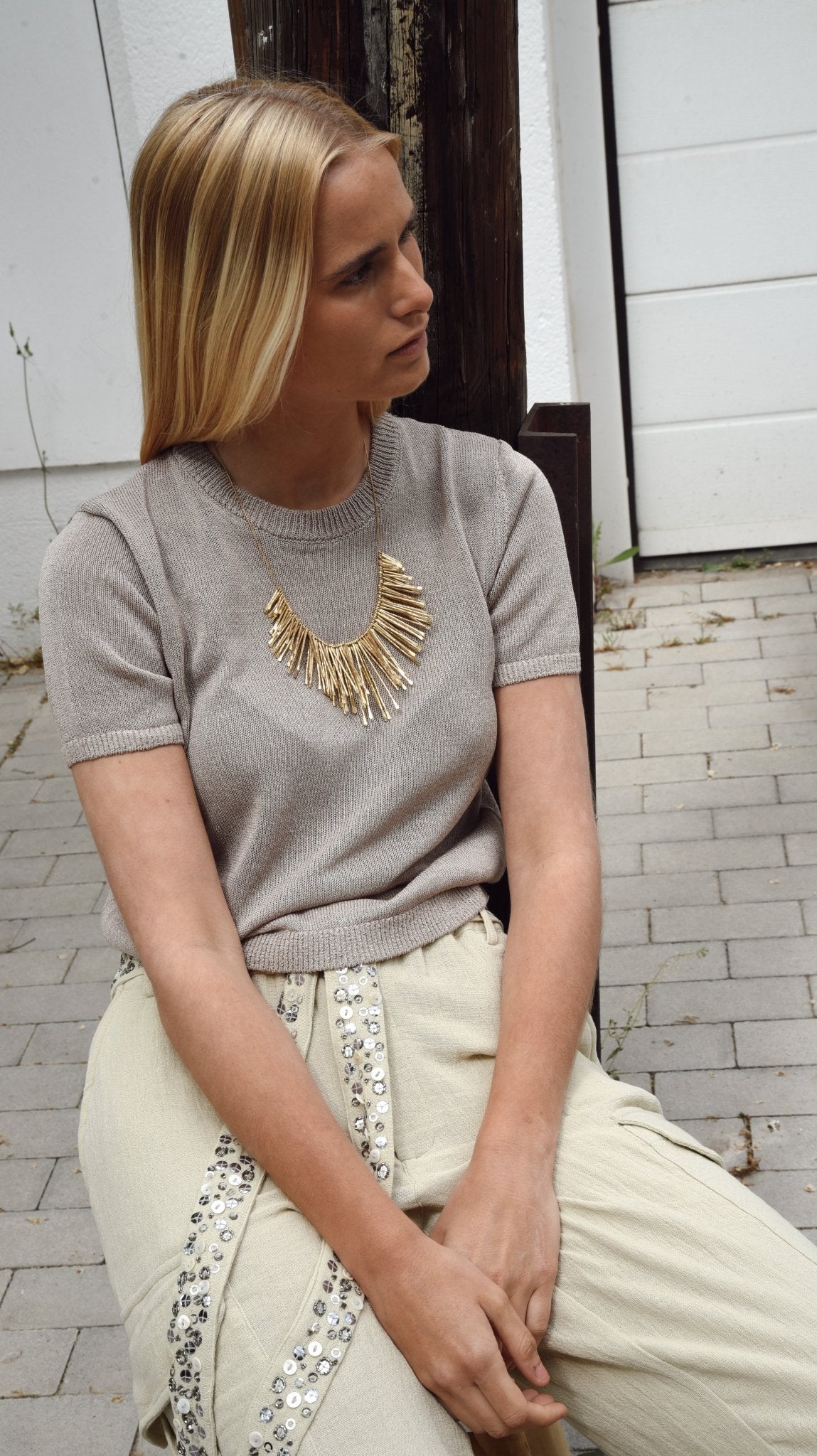 Collar Placas Dorado - Bybel - brand