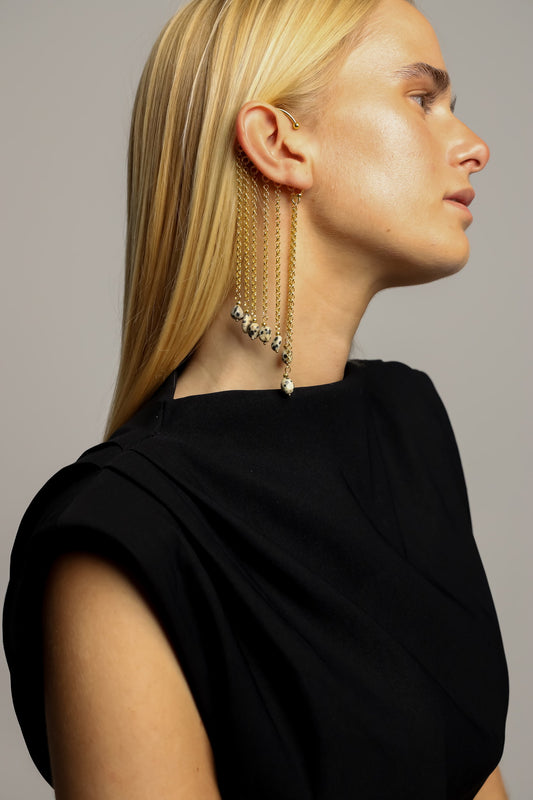 Ear Cuff Cadenas Bicolor