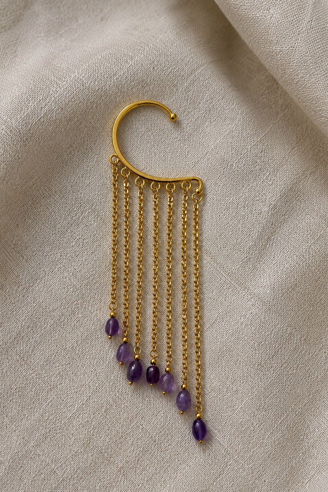 Ear Cuff Cadenas Morado