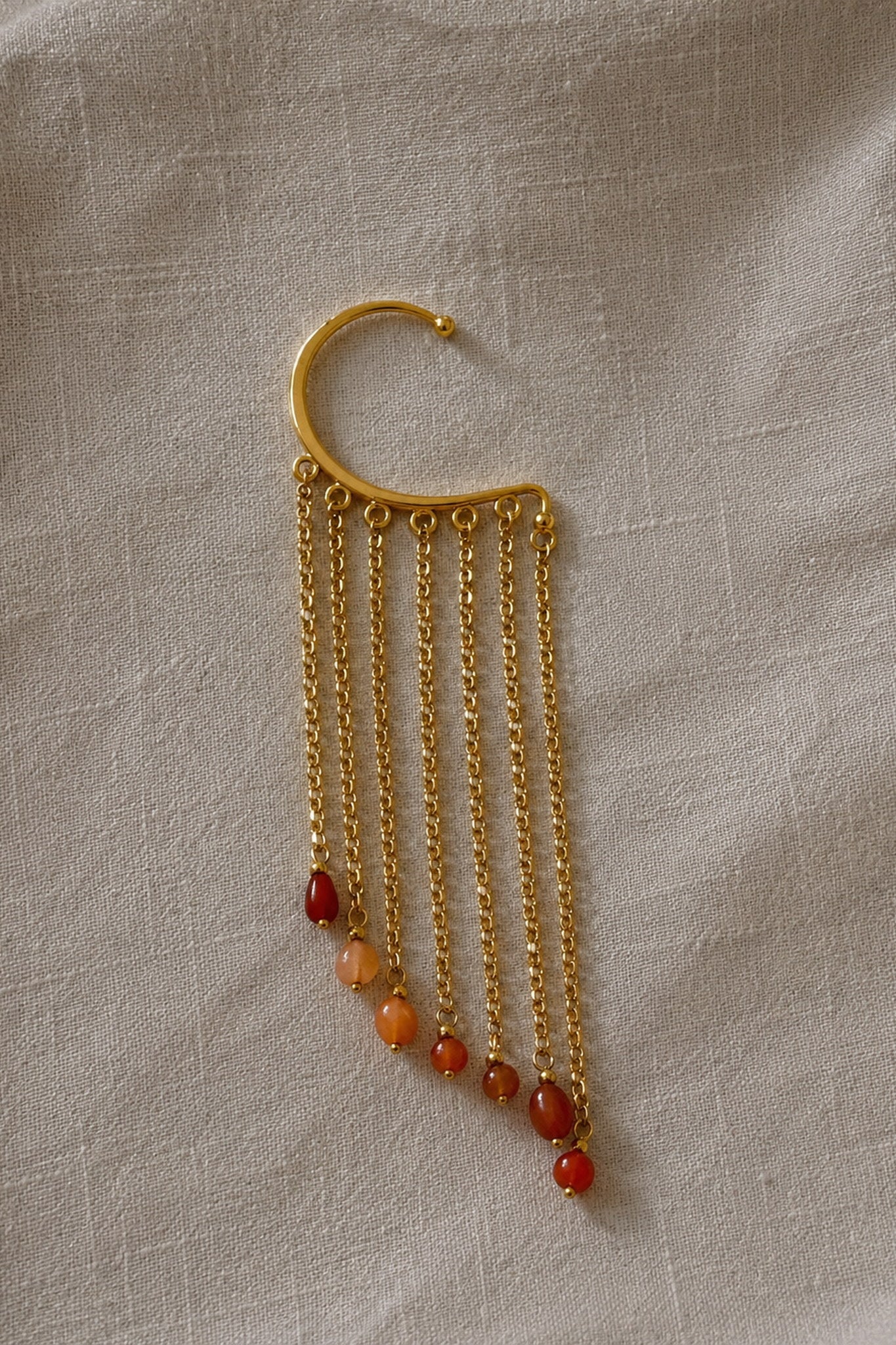 Ear Cuff Cadenas Naranja