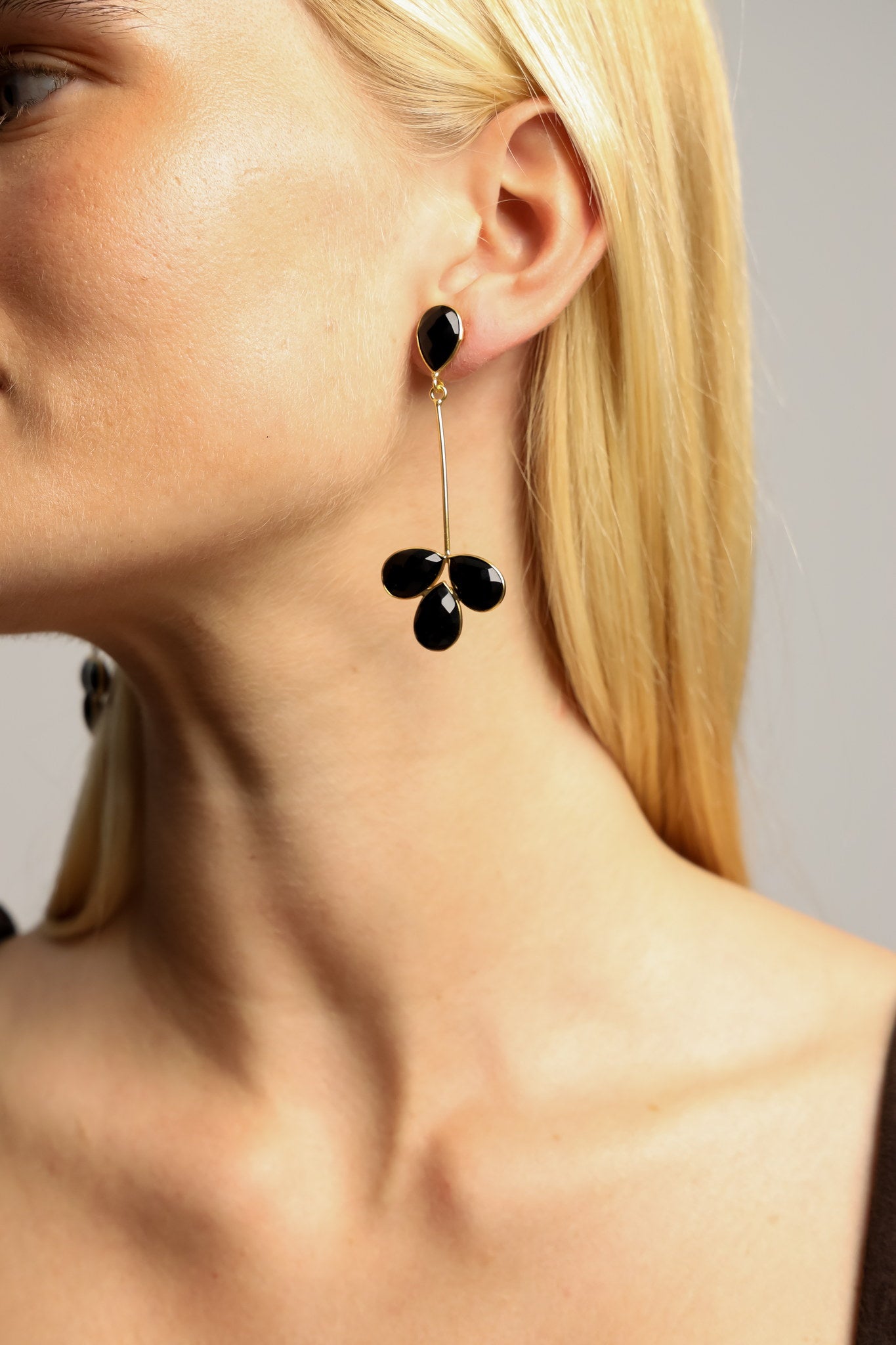 Pendientes Flor Negro