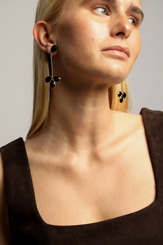Pendientes Flor Negro