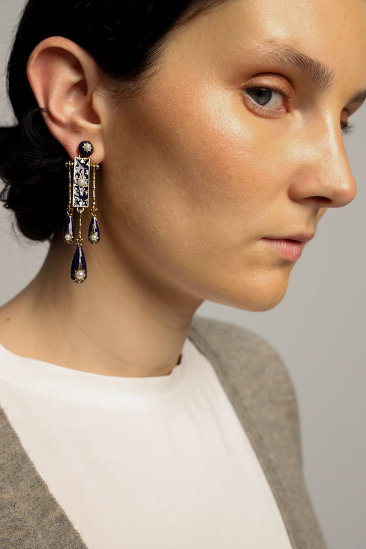 Pendientes Antiguos Azules