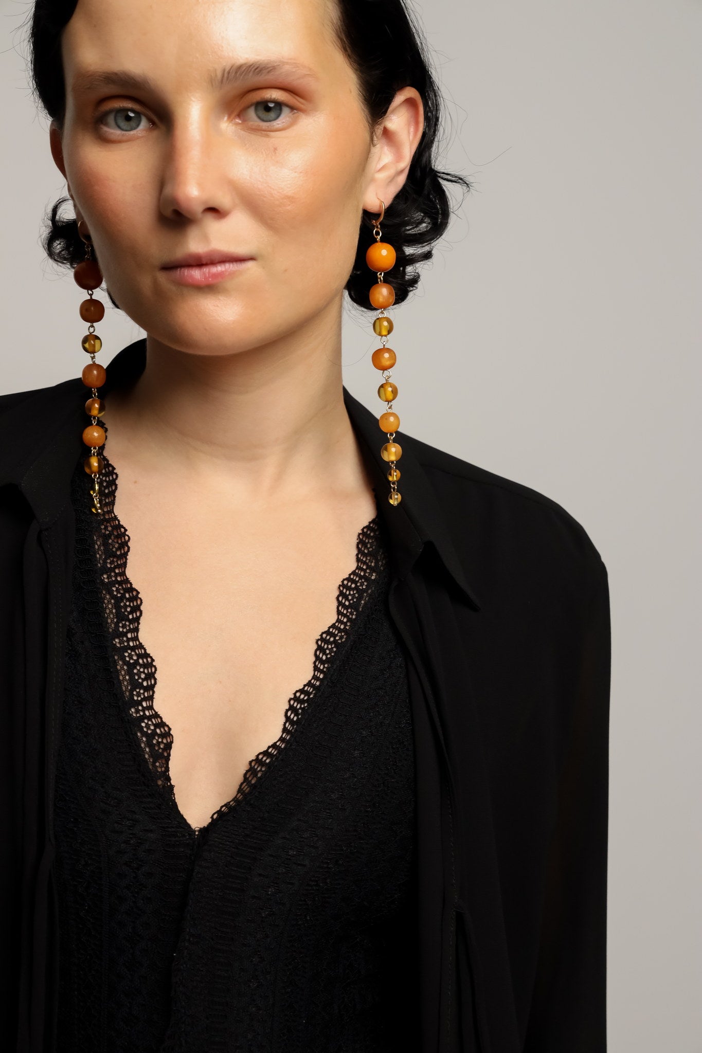Pendientes Bolitas Naranja