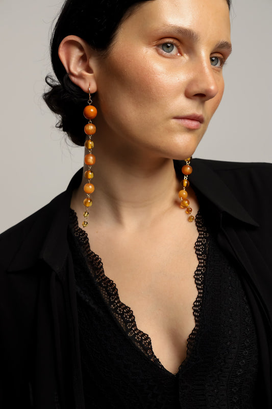 Pendientes Bolitas Naranja