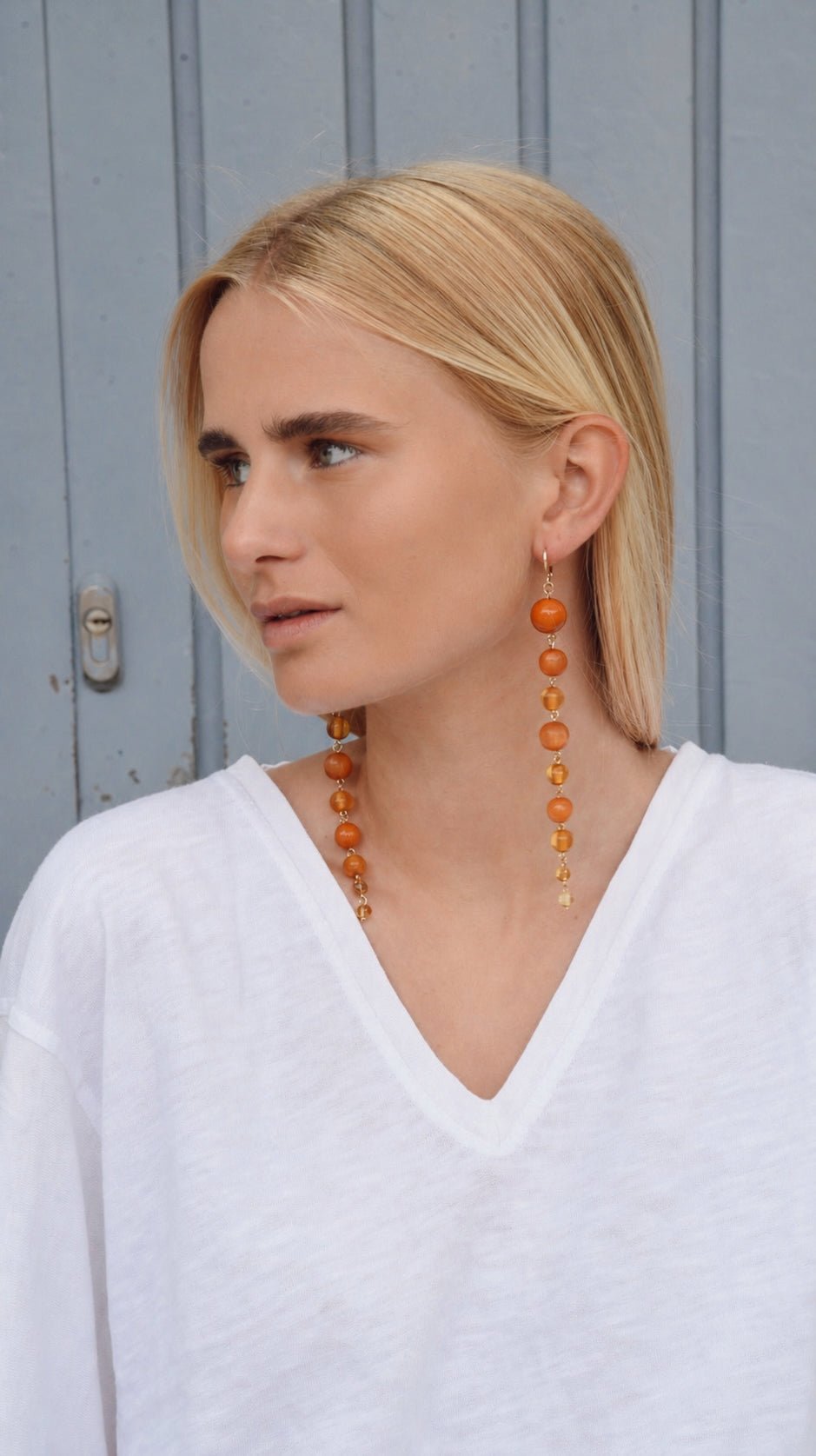 Pendientes Bolitas Naranjas - Bybel - brand