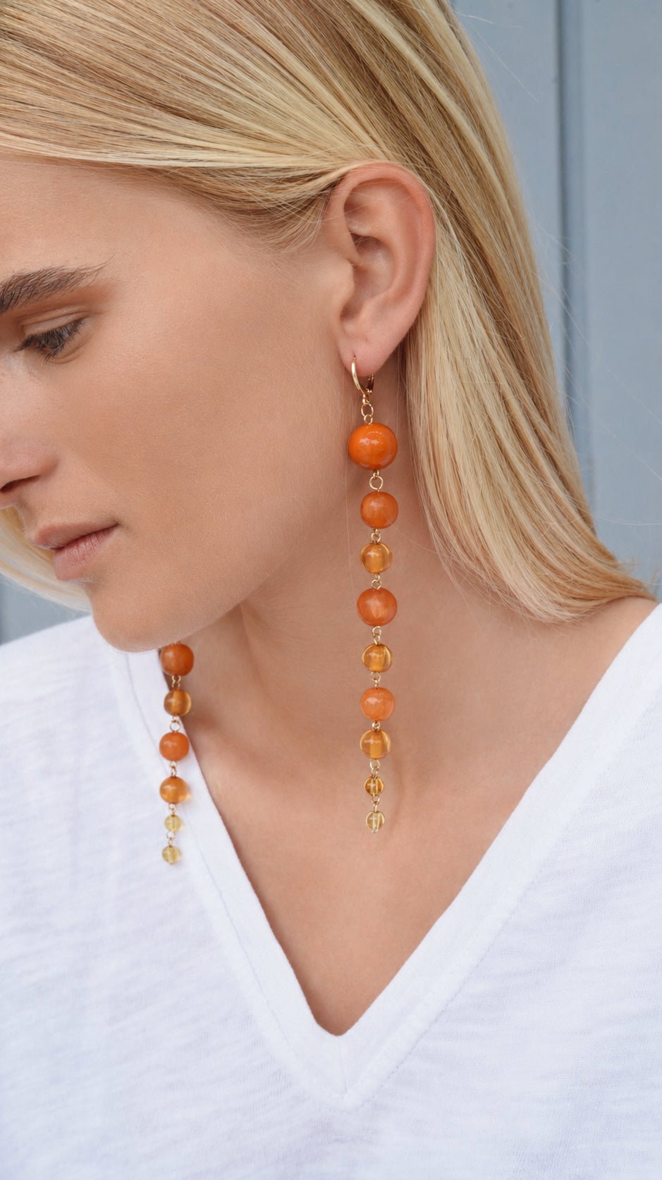 Pendientes Bolitas Naranjas - Bybel - brand