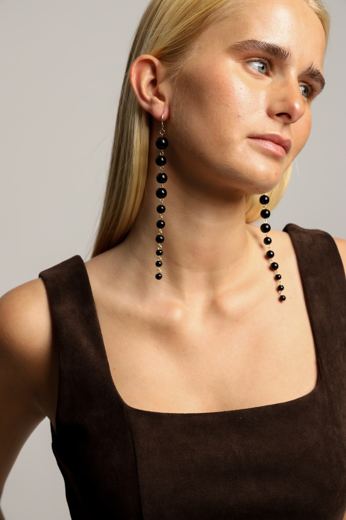 Pendientes Bolitas Negro