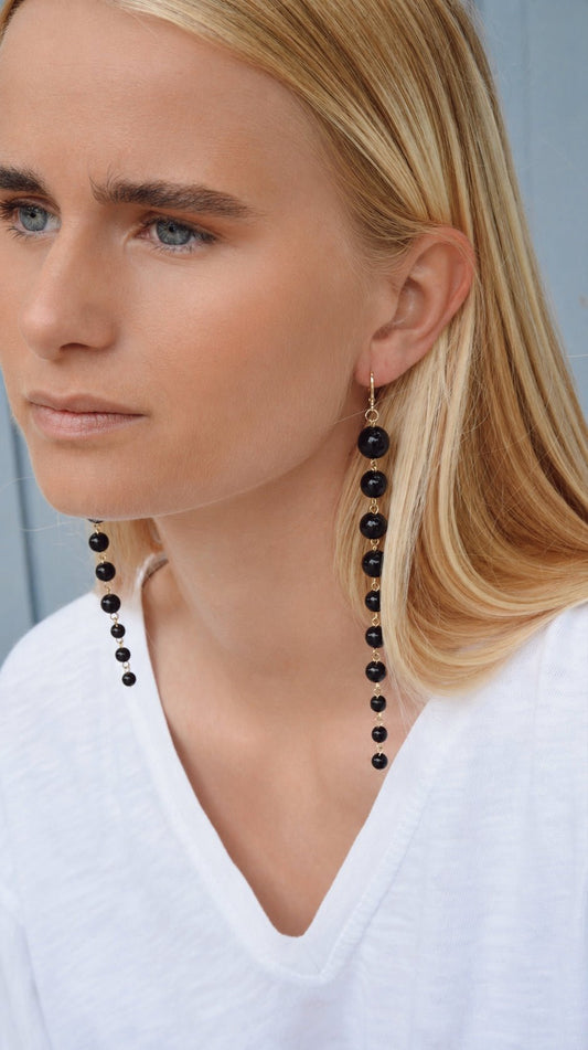Pendientes Bolitas Negros - Bybel - brand