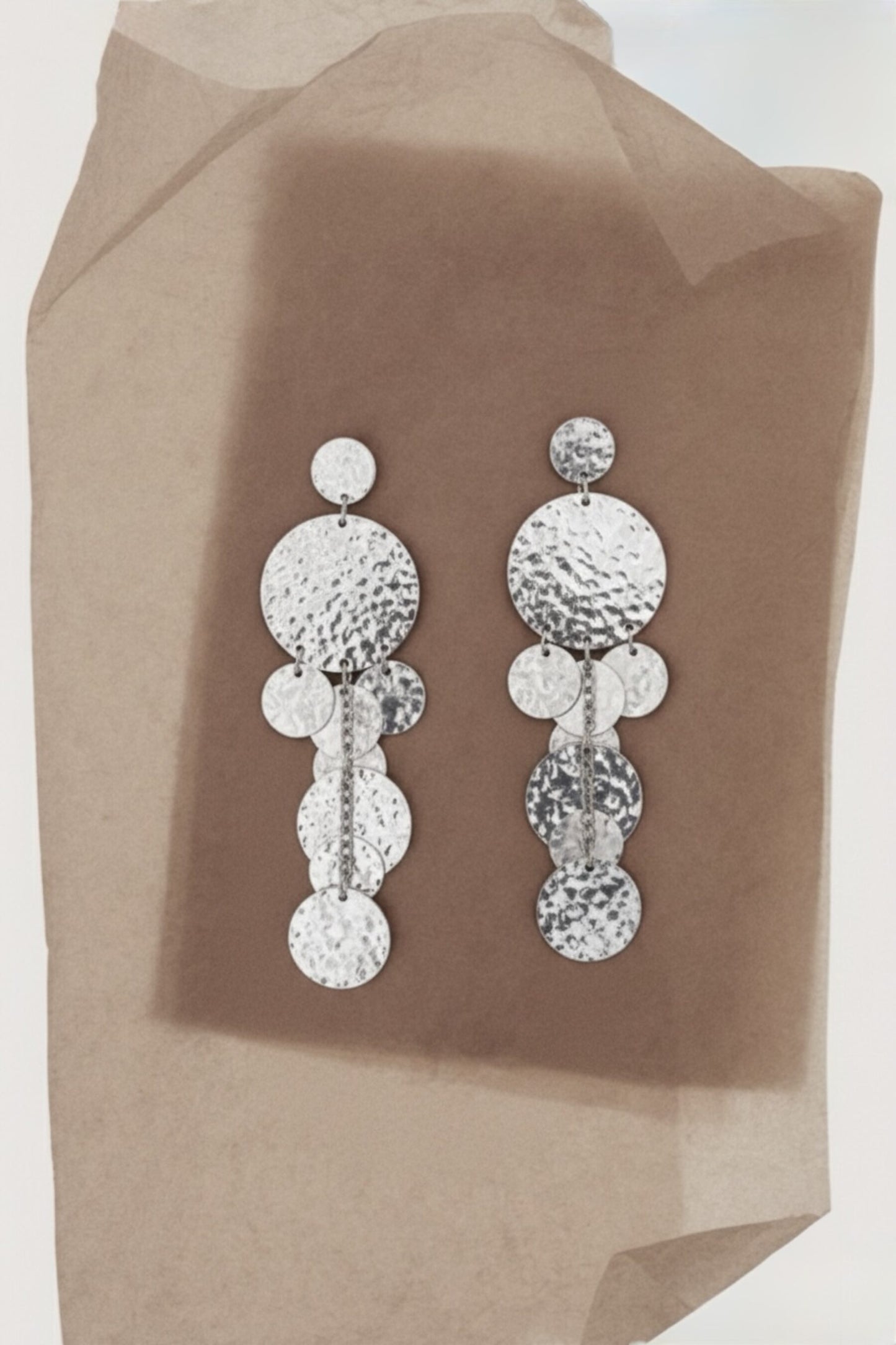 Pendientes Cascada Circulos Plata