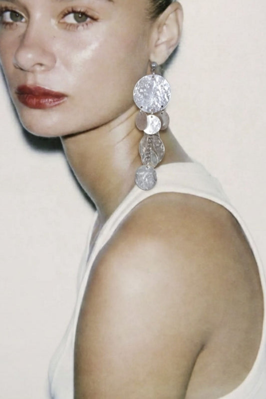 Pendientes Cascada Circulos Plata